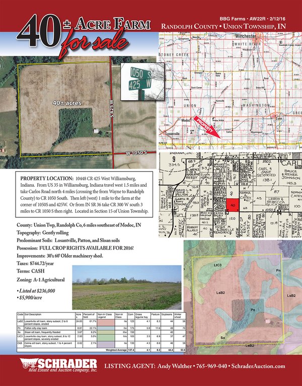Listing brochure cover - 40 Acre Farm